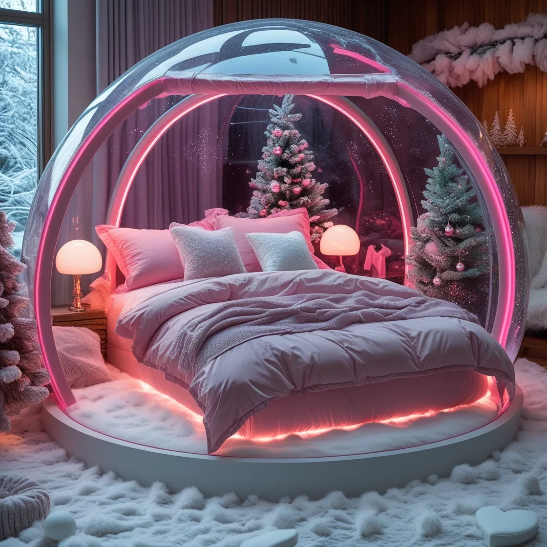 Dream Big with Giant Snow Globe Beds: A Magical Sleeping Experience