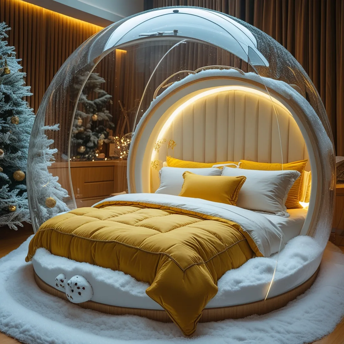 Dream Big with Giant Snow Globe Beds: A Magical Sleeping Experience