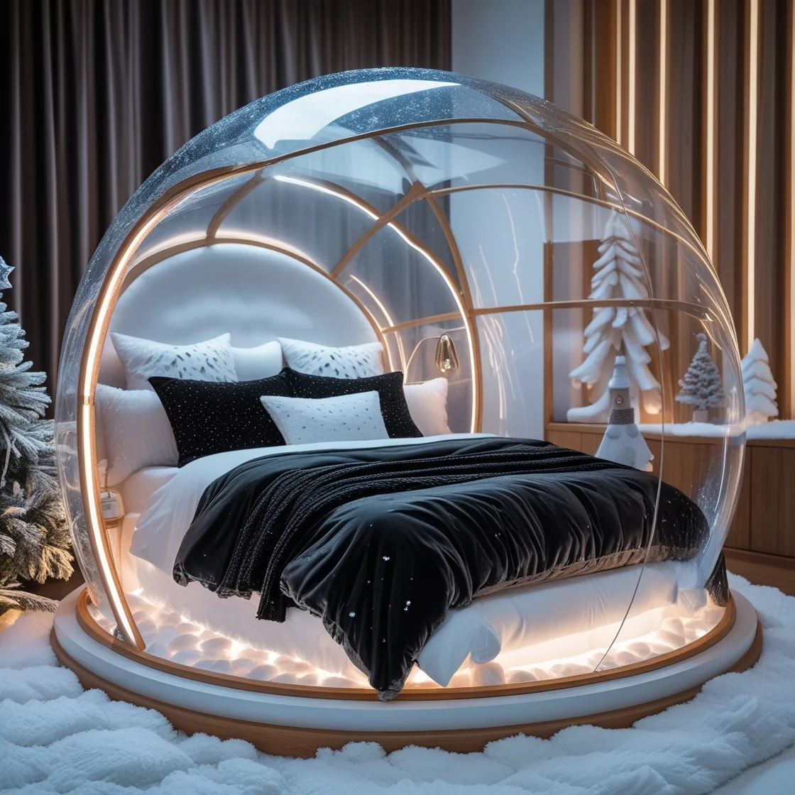 Dream Big with Giant Snow Globe Beds: A Magical Sleeping Experience