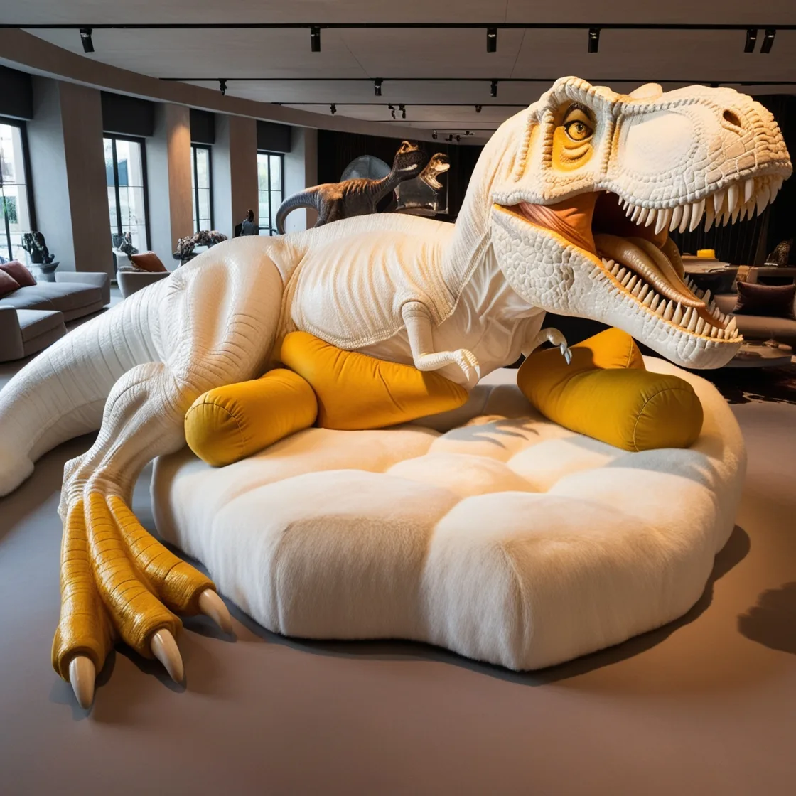 Relax in Prehistoric Style with the Giant T-Rex Shaped Couch