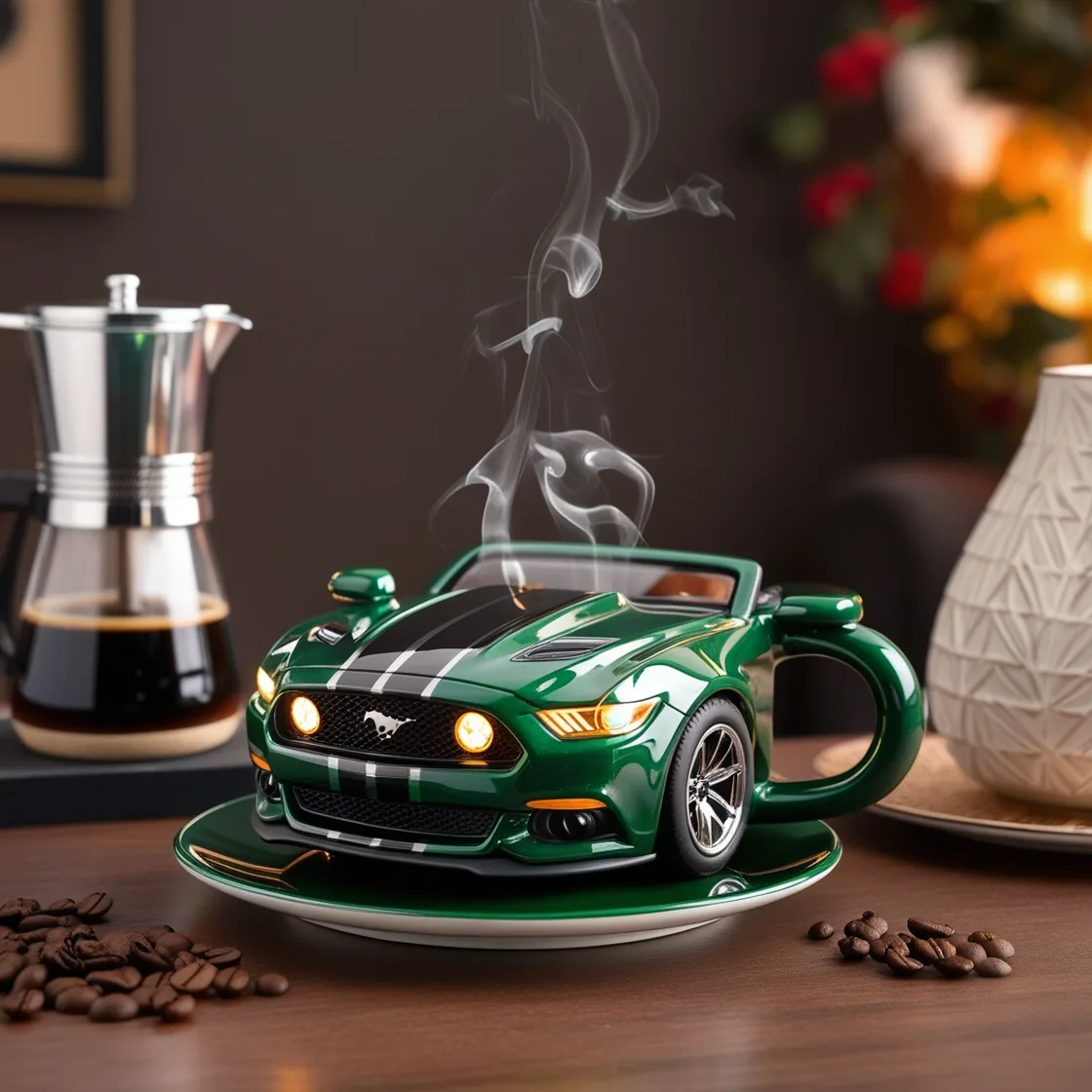 Start Your Day with Power: The Mustang Shaped Coffee Mug for Car Enthusiasts