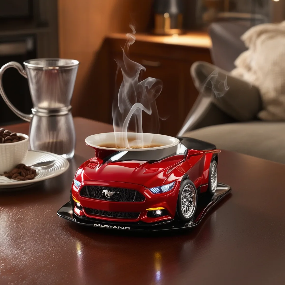 Start Your Day with Power: The Mustang Shaped Coffee Mug for Car Enthusiasts