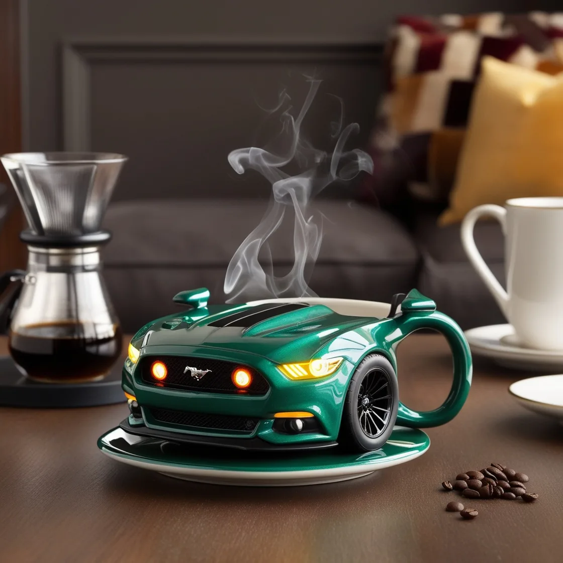 Start Your Day with Power: The Mustang Shaped Coffee Mug for Car Enthusiasts