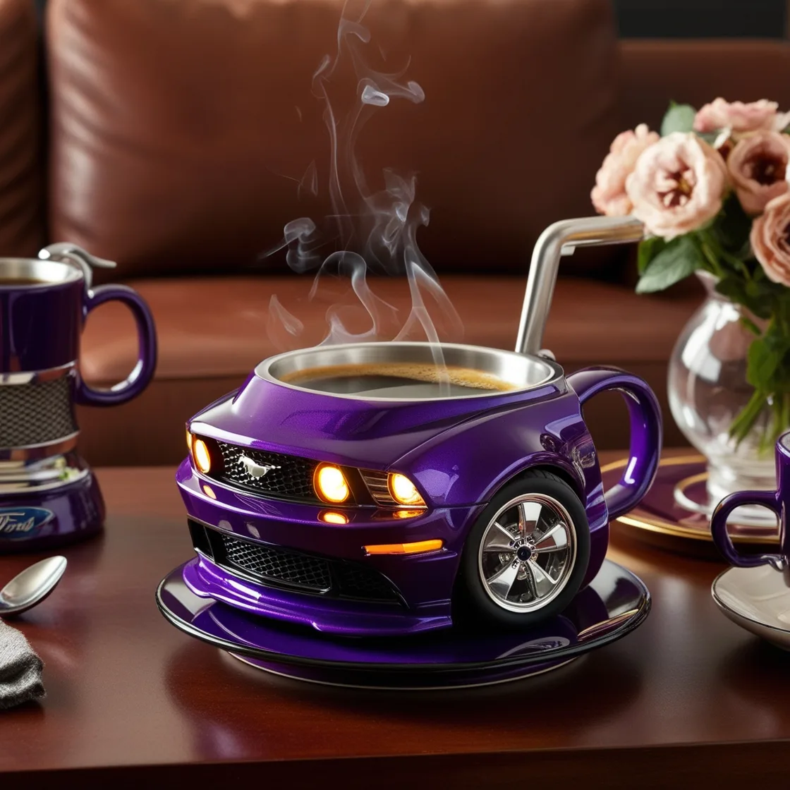 Start Your Day with Power: The Mustang Shaped Coffee Mug for Car Enthusiasts