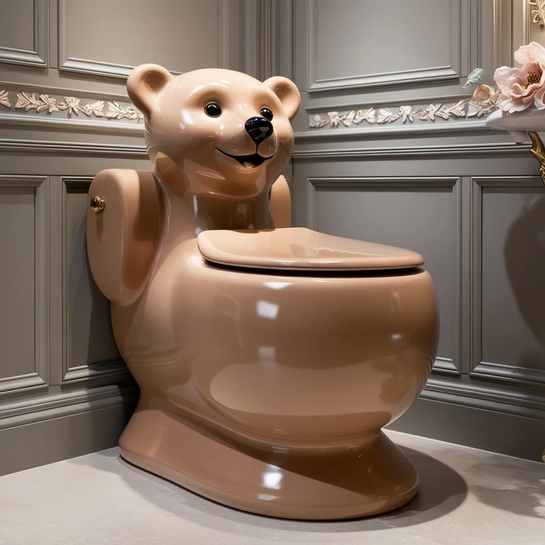 Cuteness Meets Functionality: The Adorable Teddy Bear Toilet for a Whimsical Bathroom Upgrade