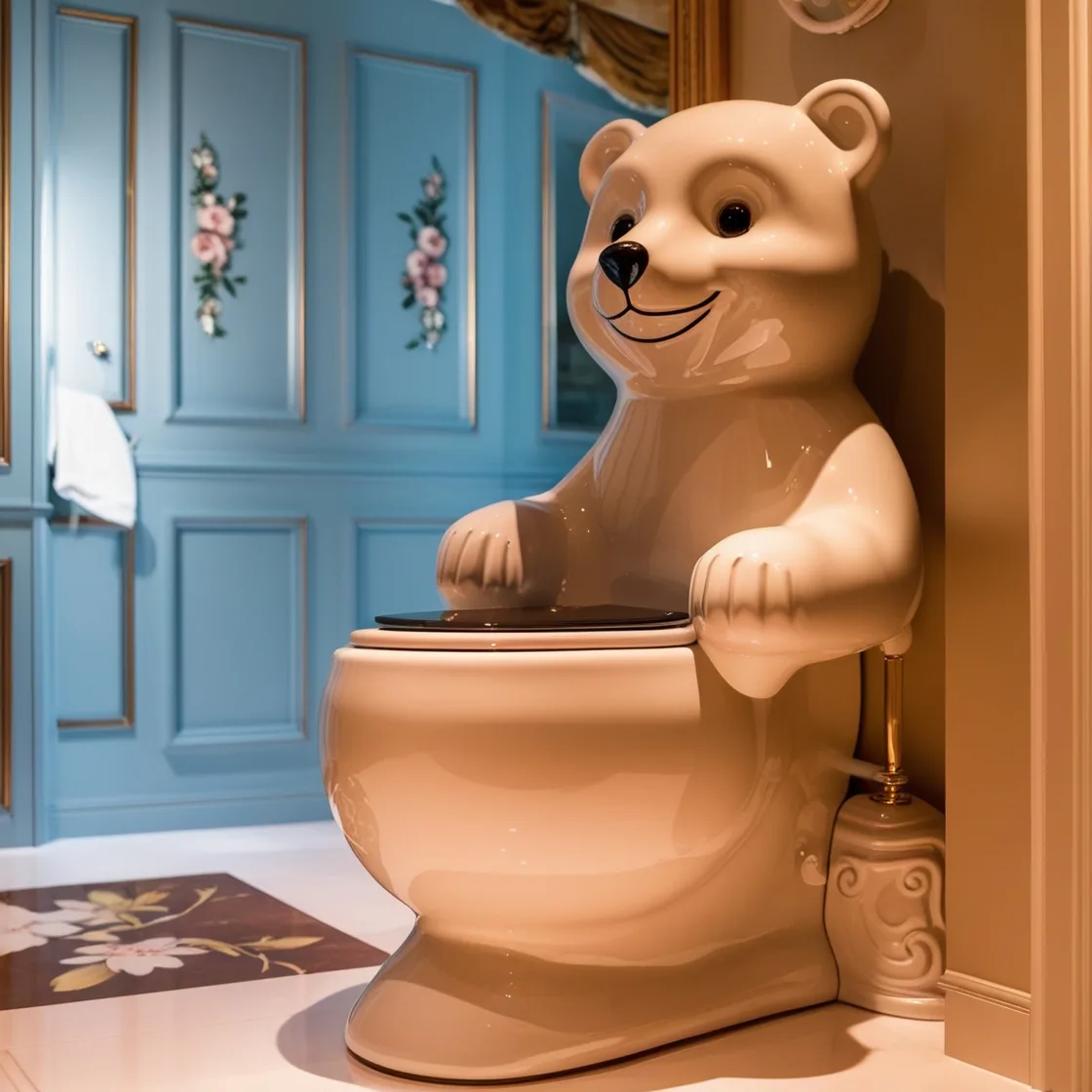 Cuteness Meets Functionality: The Adorable Teddy Bear Toilet for a Whimsical Bathroom Upgrade