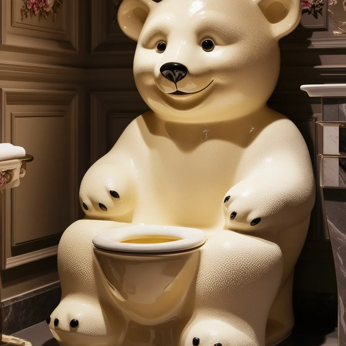 Cuteness Meets Functionality: The Adorable Teddy Bear Toilet for a Whimsical Bathroom Upgrade