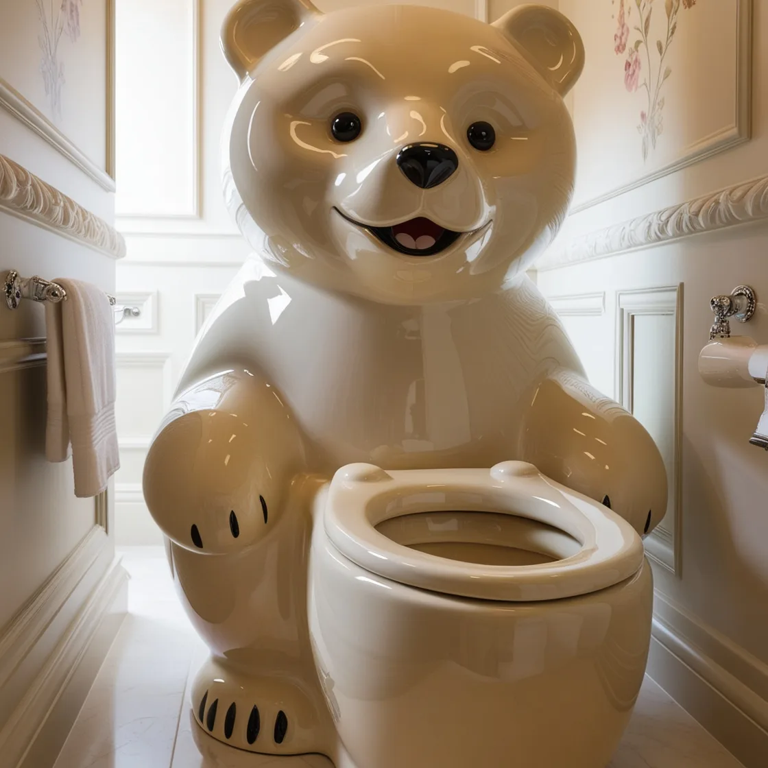 Cuteness Meets Functionality: The Adorable Teddy Bear Toilet for a Whimsical Bathroom Upgrade