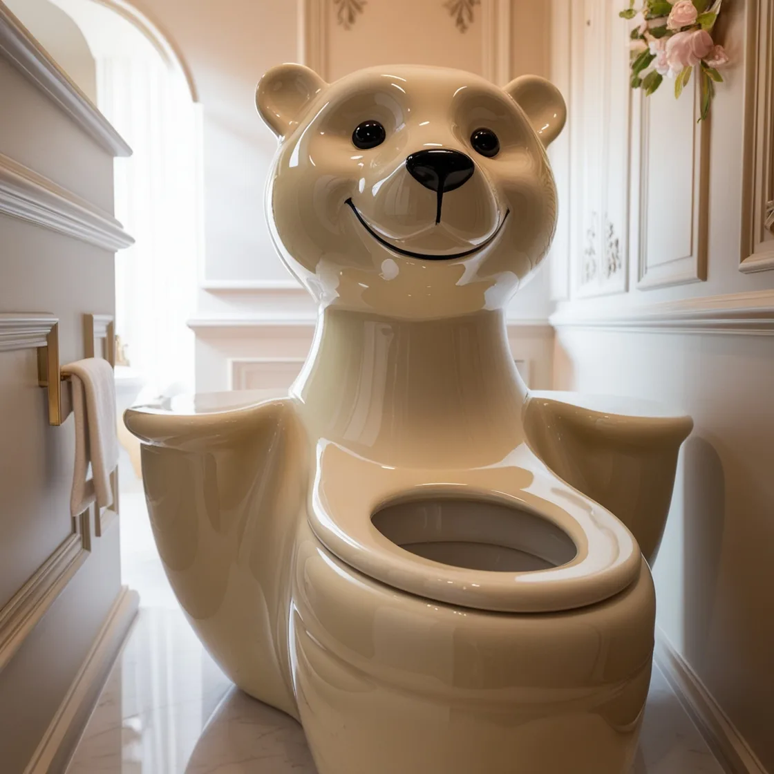 Cuteness Meets Functionality: The Adorable Teddy Bear Toilet for a Whimsical Bathroom Upgrade