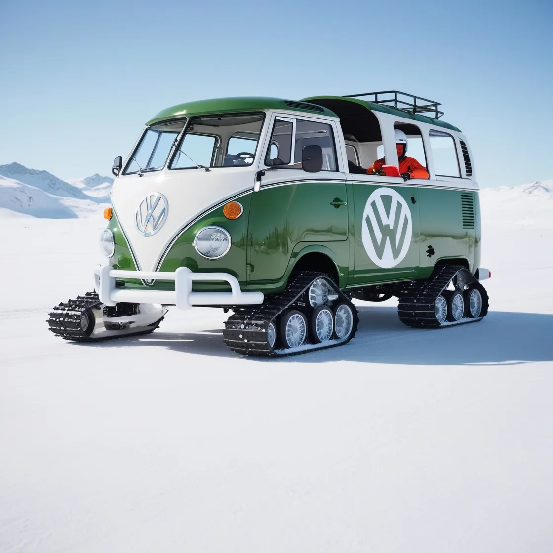 Rediscover Winter Fun with the Classic Charm of Volkswagen Bus Snowmobiles