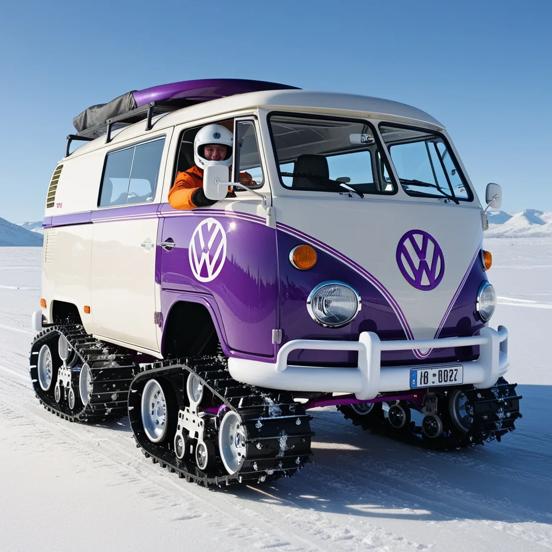 Rediscover Winter Fun with the Classic Charm of Volkswagen Bus Snowmobiles