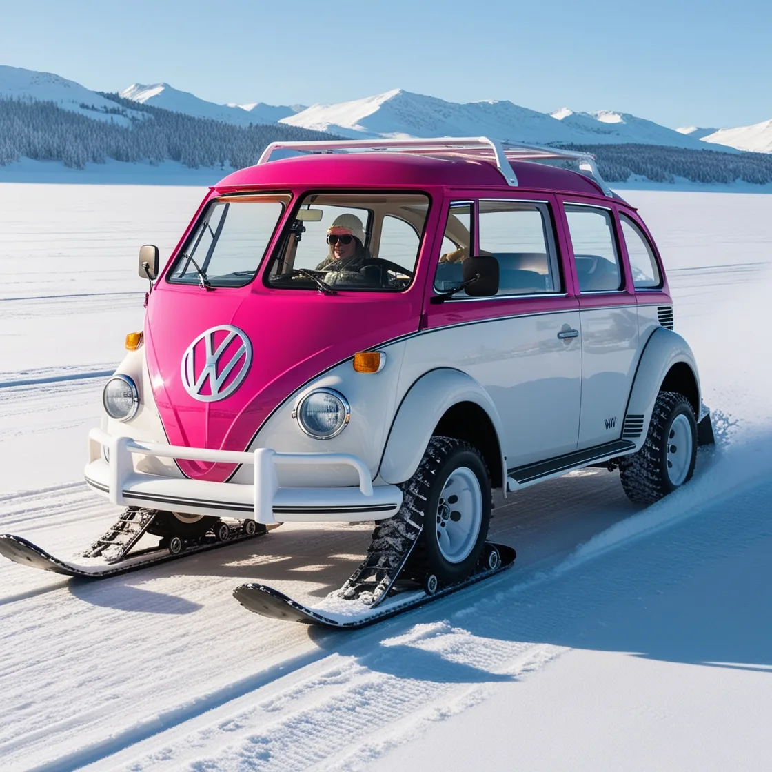 Rediscover Winter Fun with the Classic Charm of Volkswagen Bus Snowmobiles