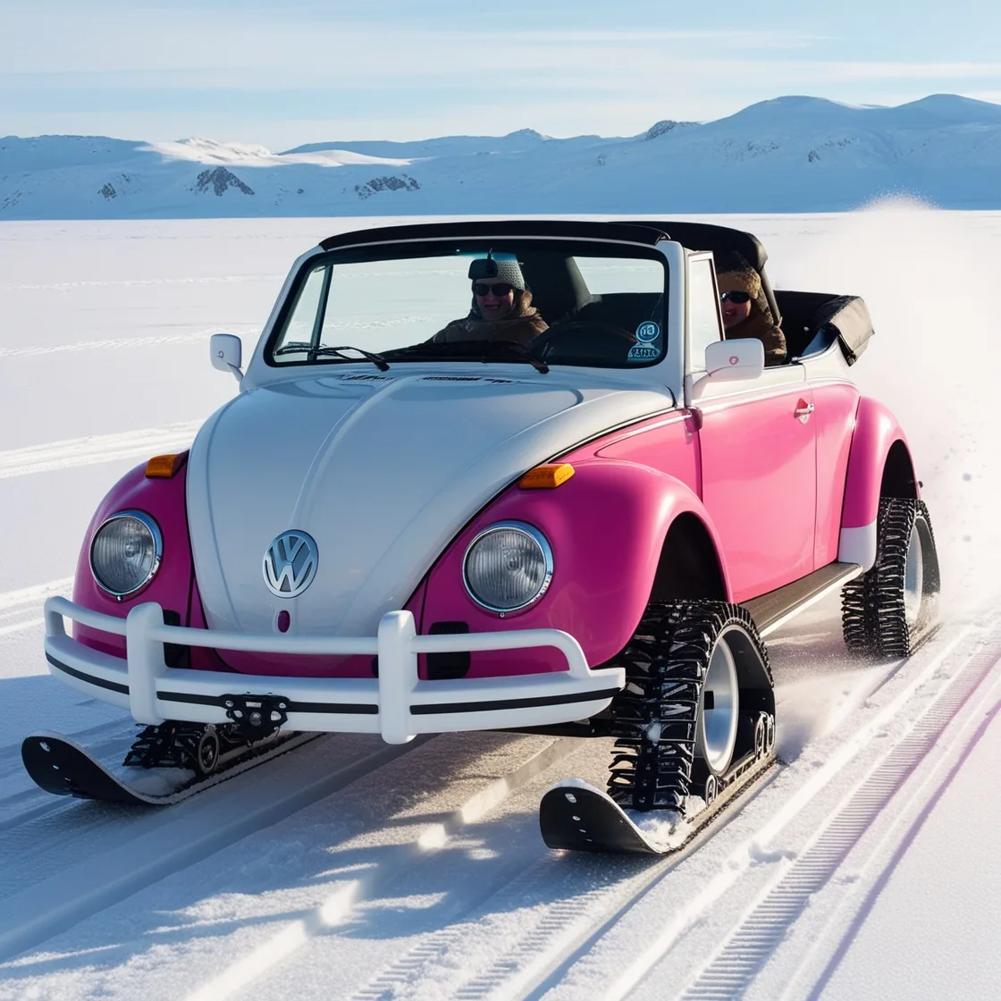 Rediscover Winter Fun with the Classic Charm of Volkswagen Bus Snowmobiles