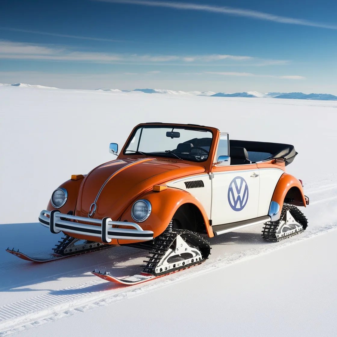 Rediscover Winter Fun with the Classic Charm of Volkswagen Bus Snowmobiles