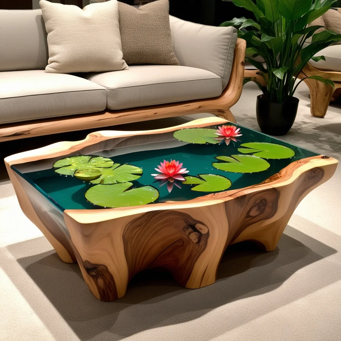 Wood and Epoxy Coffee Table: A Modern Fusion of Nature and Art