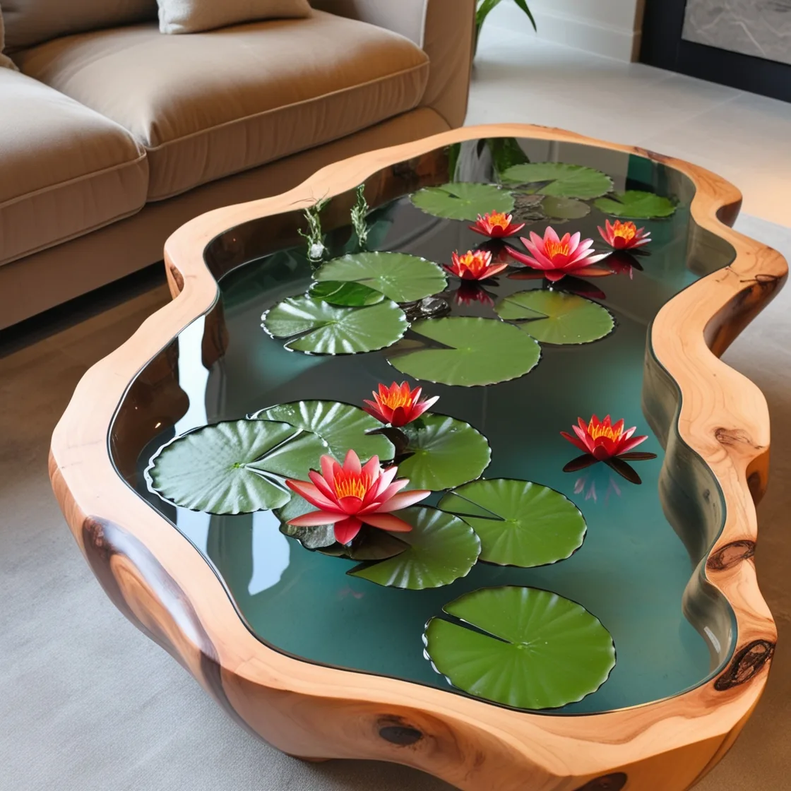 Wood and Epoxy Coffee Table: A Modern Fusion of Nature and Art