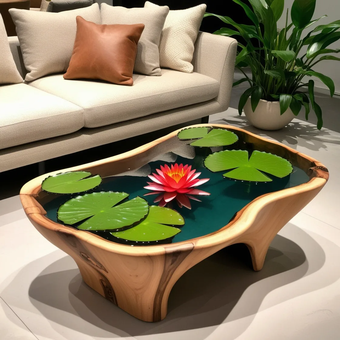 Wood and Epoxy Coffee Table: A Modern Fusion of Nature and Art