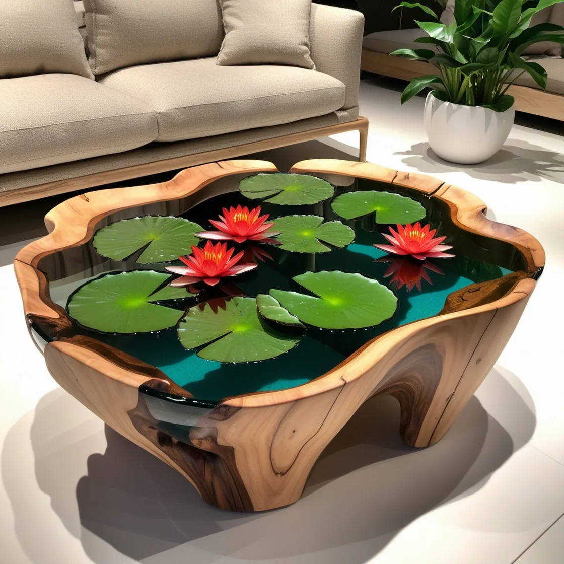 Wood and Epoxy Coffee Table: A Modern Fusion of Nature and Art