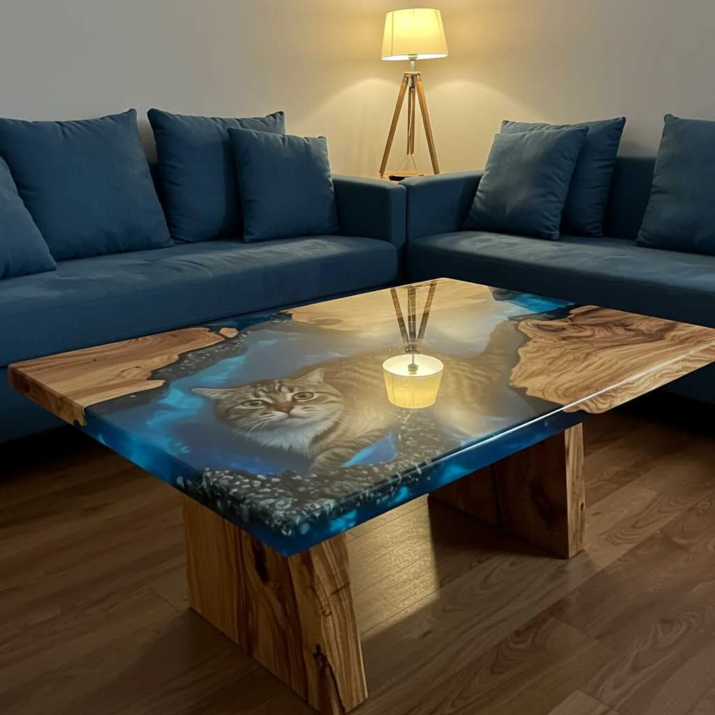 Cat-Themed Epoxy Resin Tables: The Perfect Blend of Art and Functionality