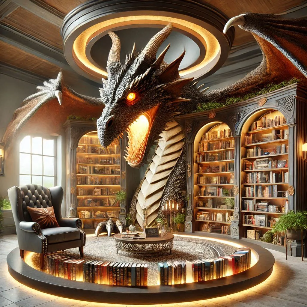 Dragon Bookcase: A Mythical Touch for Your Home Library