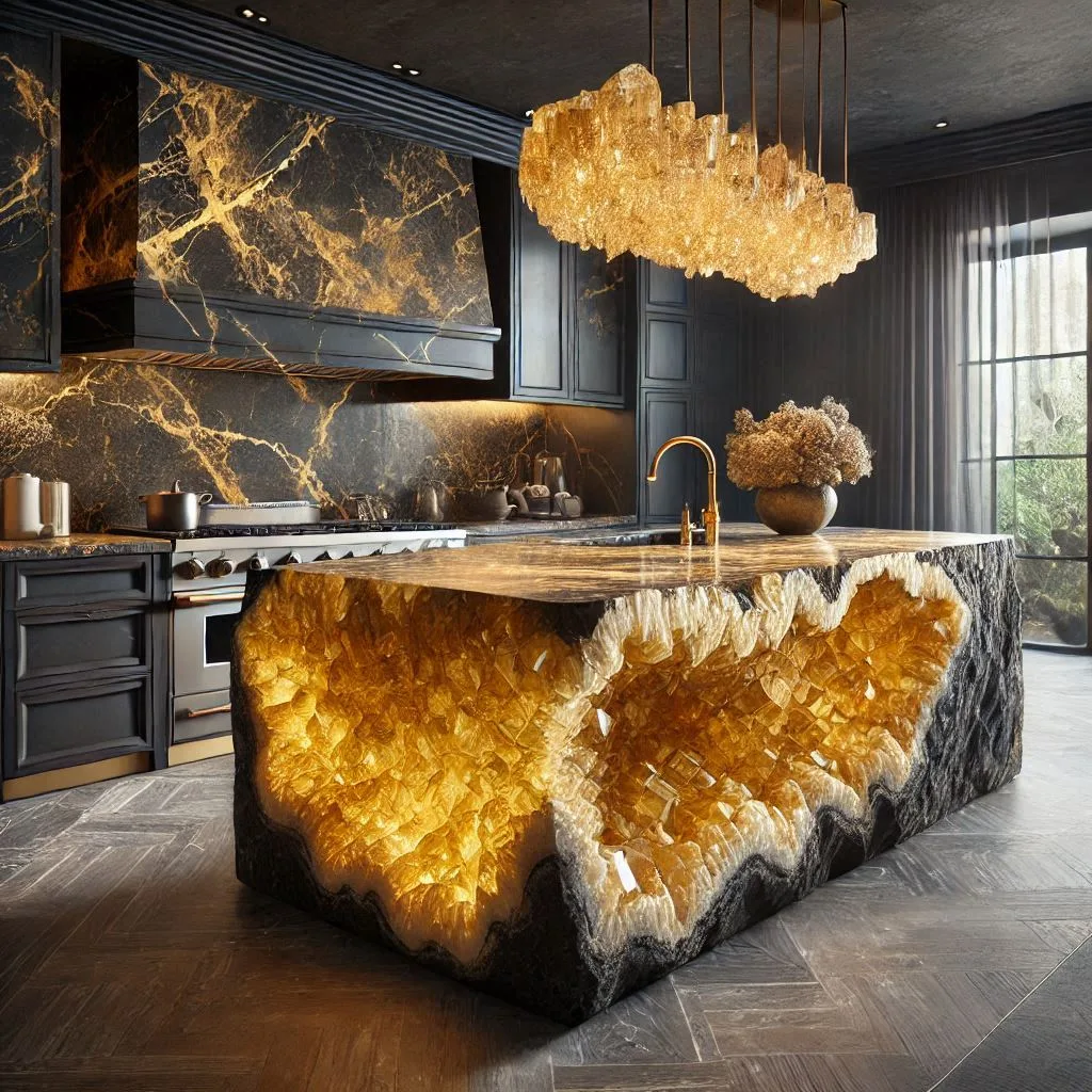 Elevate Your Space: The Timeless Elegance of Luxury Mineral Crystal Kitchen Islands