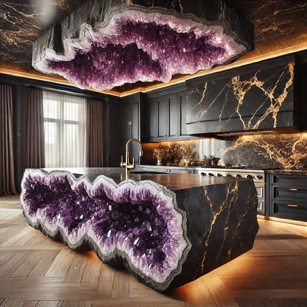 Elevate Your Space: The Timeless Elegance of Luxury Mineral Crystal Kitchen Islands