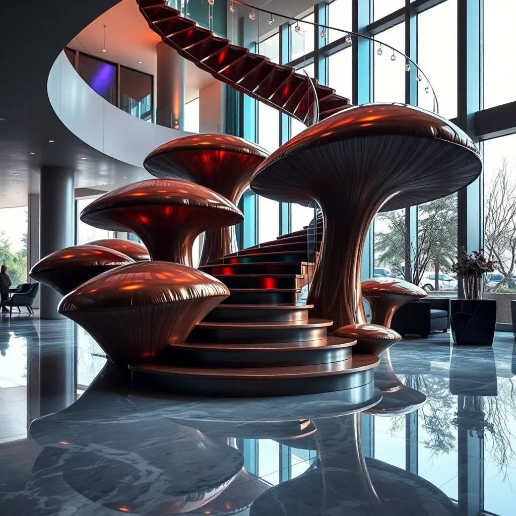 Mushroom Staircase: A Whimsical Blend of Nature and Architecture