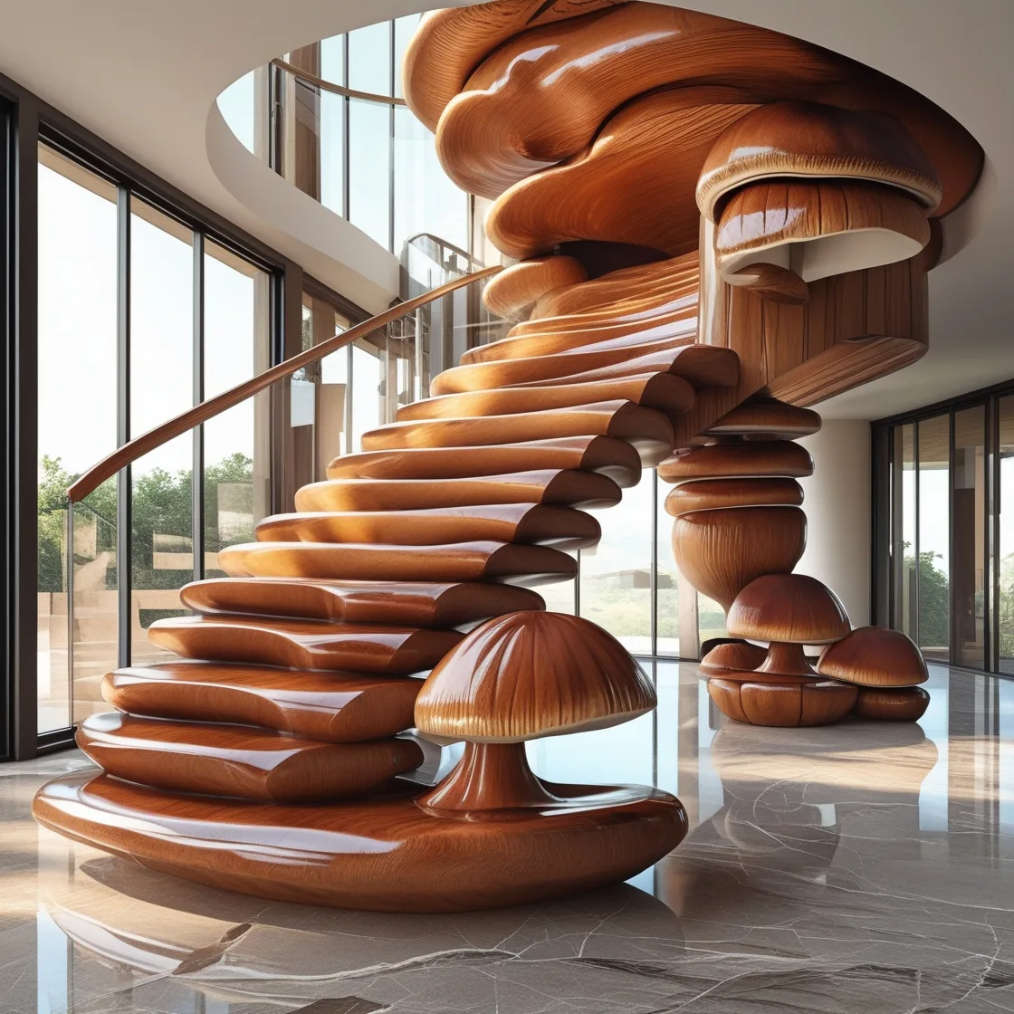 Mushroom Staircase: A Whimsical Blend of Nature and Architecture