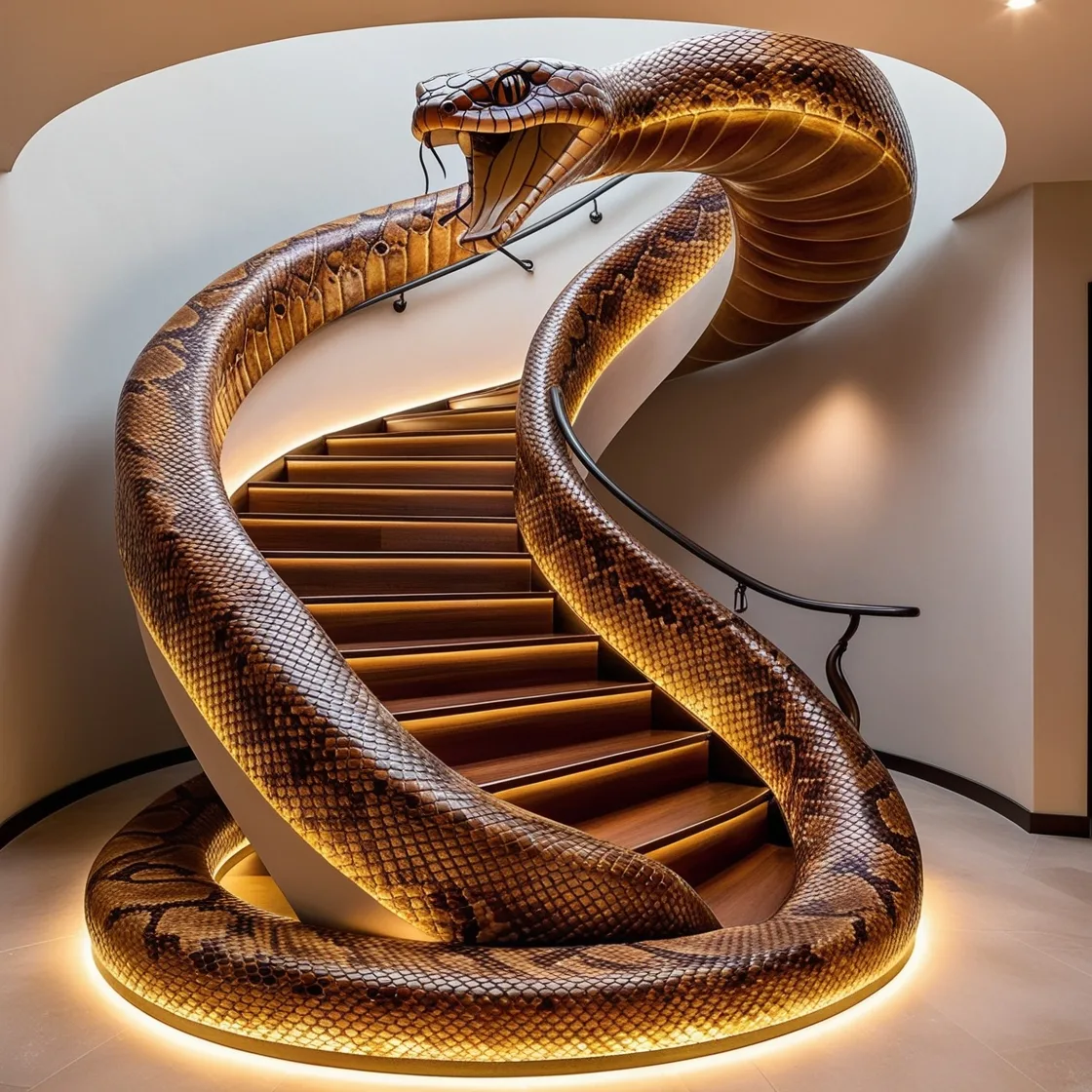 Slither into Elegance: The Captivating Design of a Snake Shaped Staircase