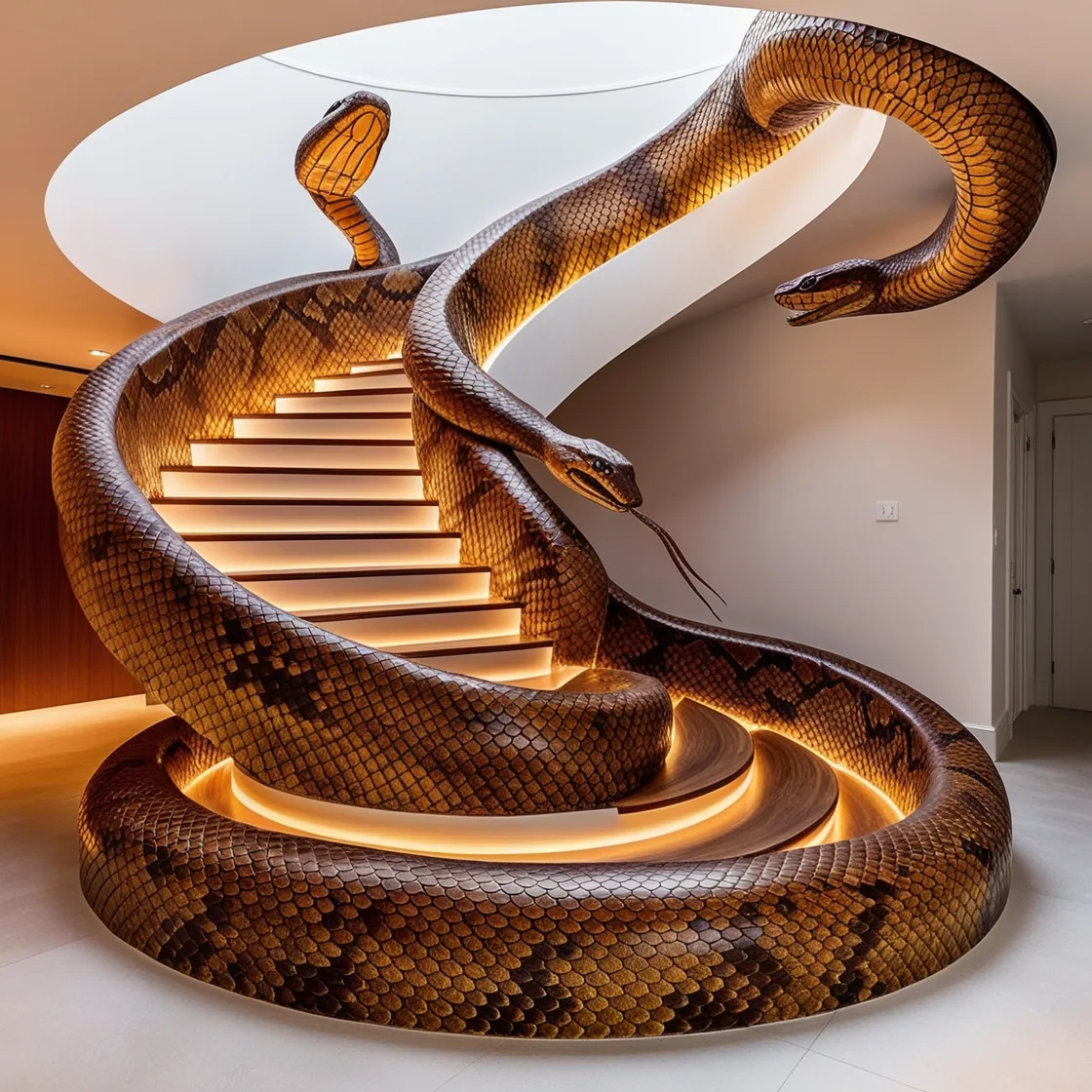 Slither into Elegance: The Captivating Design of a Snake Shaped Staircase