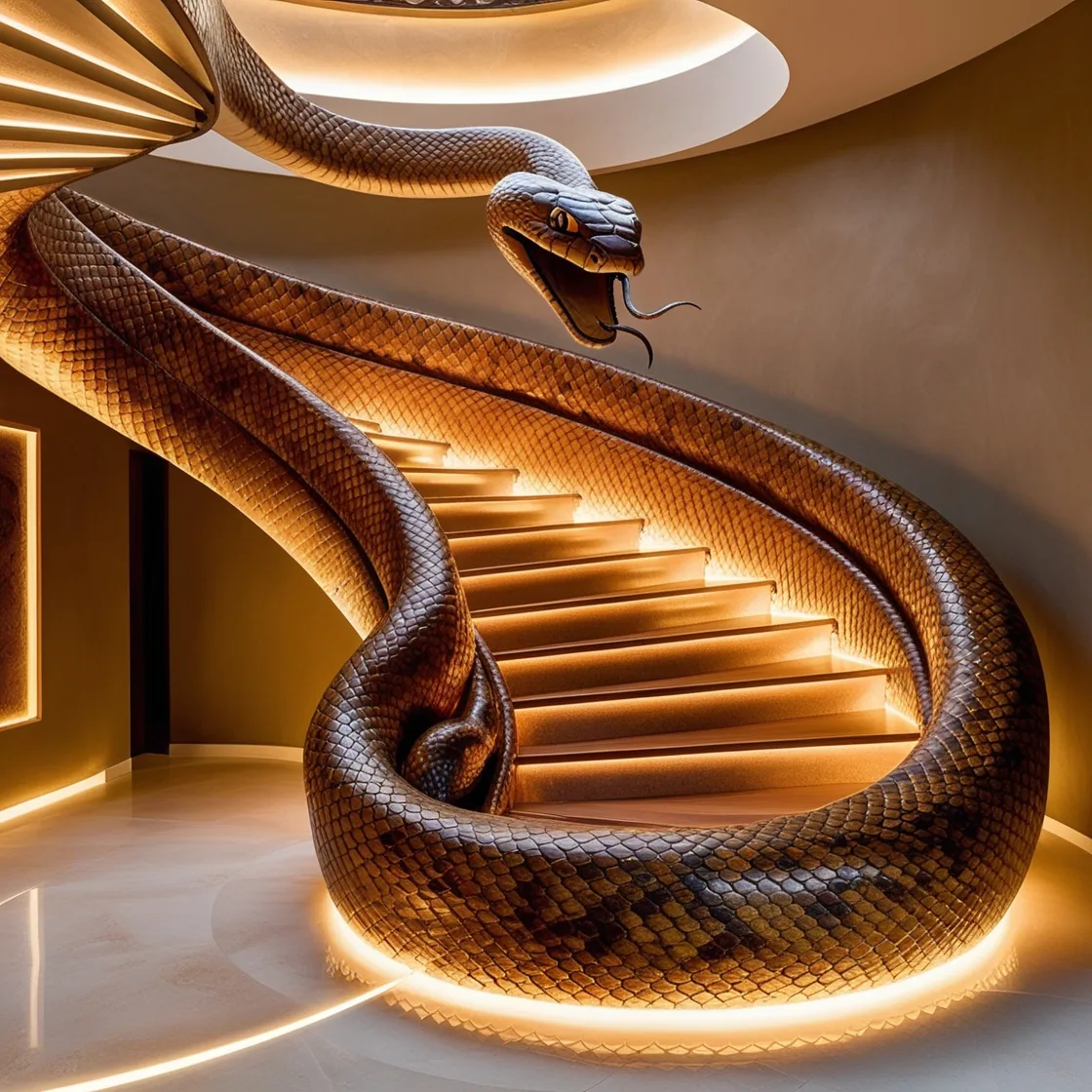 Slither into Elegance: The Captivating Design of a Snake Shaped Staircase