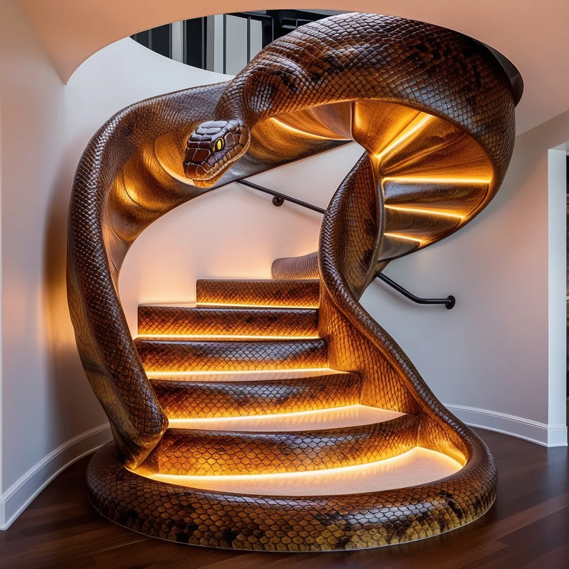 Slither into Elegance: The Captivating Design of a Snake Shaped Staircase