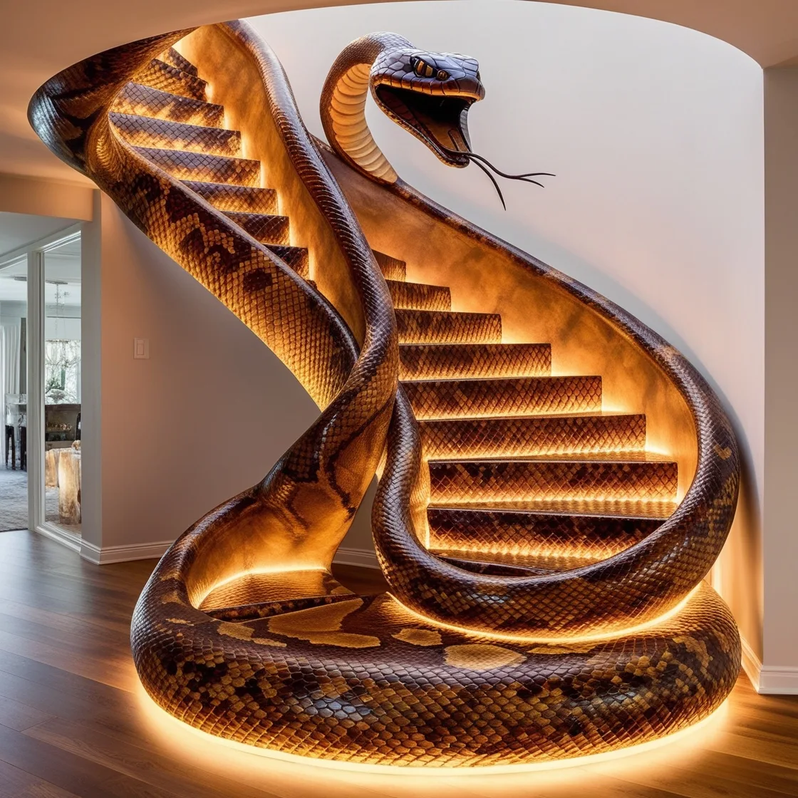 Slither into Elegance: The Captivating Design of a Snake Shaped Staircase