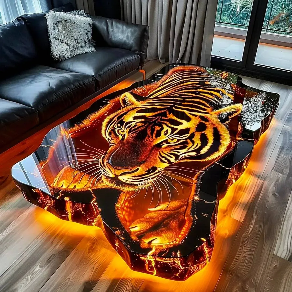 Unleash Elegance and Strength with the Tiger Coffee Table