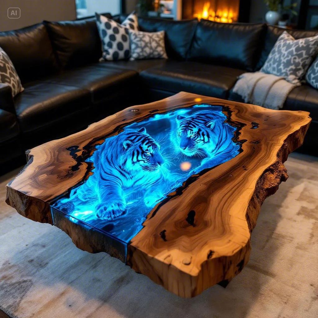 Unleash Elegance and Strength with the Tiger Coffee Table