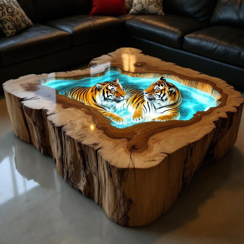 Unleash Elegance and Strength with the Tiger Coffee Table