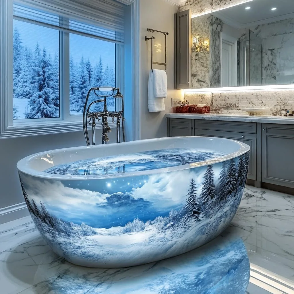 Winter Themed Bathtubs: Embrace the Chill in Luxurious Comfort