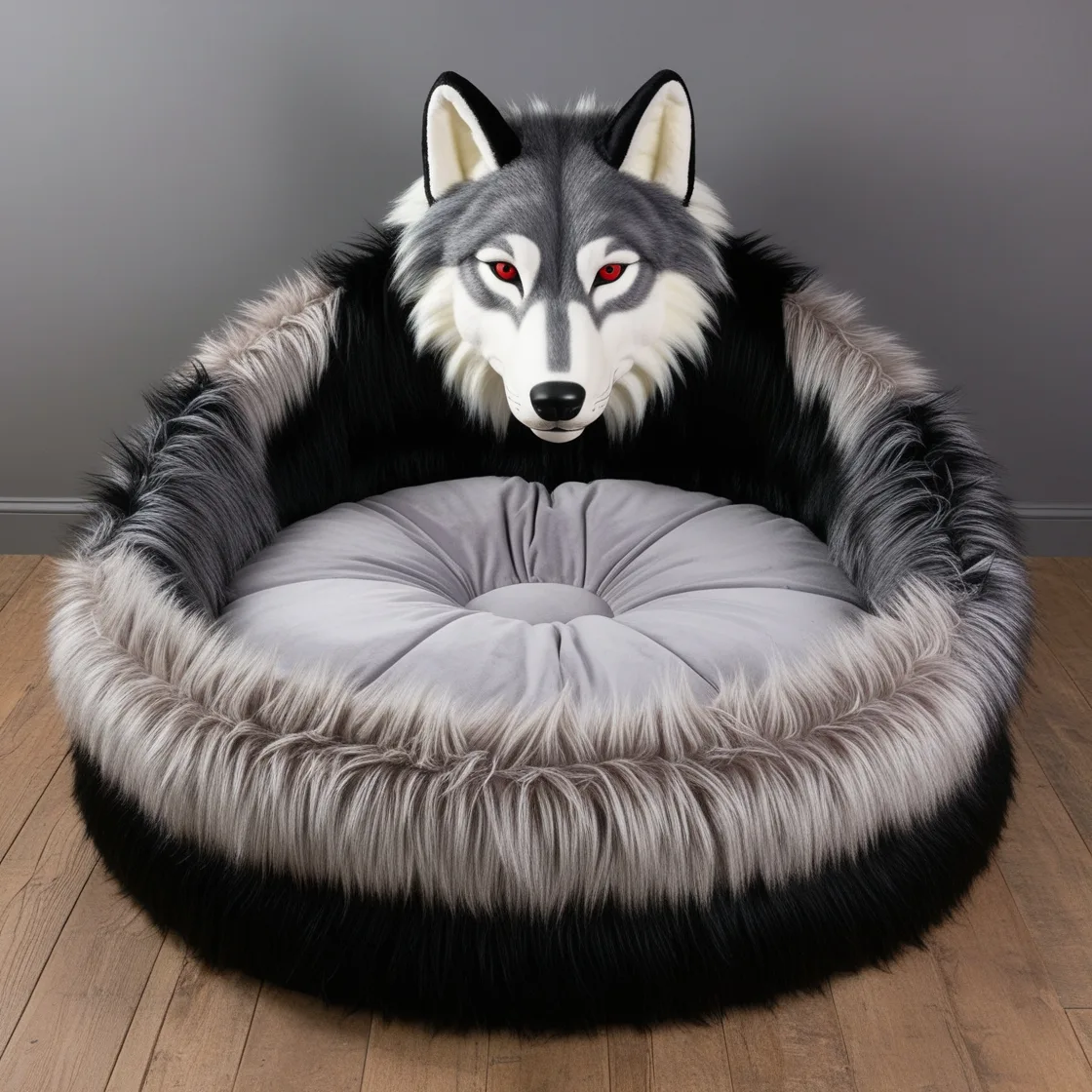 Relax in Style with the Majestic Wolf Lounger: Comfort Meets Wilderness