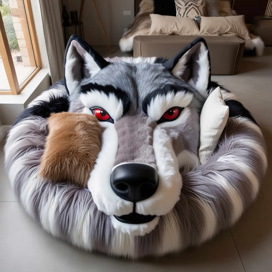 Relax in Style with the Majestic Wolf Lounger: Comfort Meets Wilderness