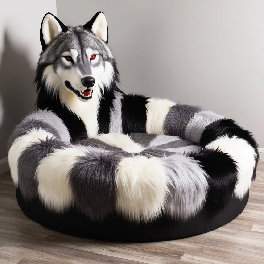 Relax in Style with the Majestic Wolf Lounger: Comfort Meets Wilderness