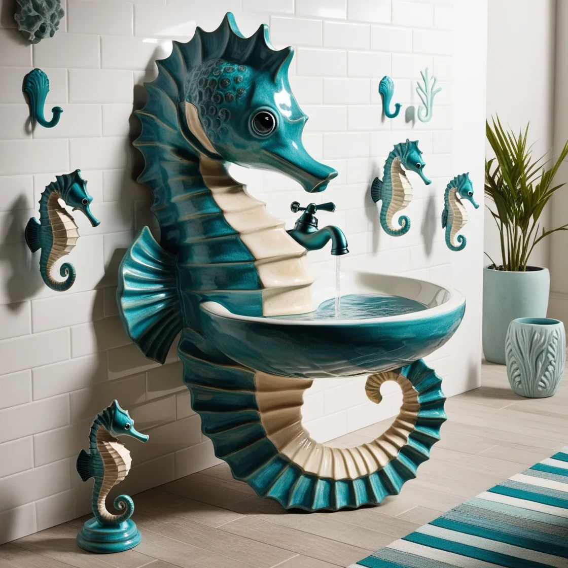 Sea Creature Sinks: Dive into Ocean-Inspired Elegance for Your Bathroom