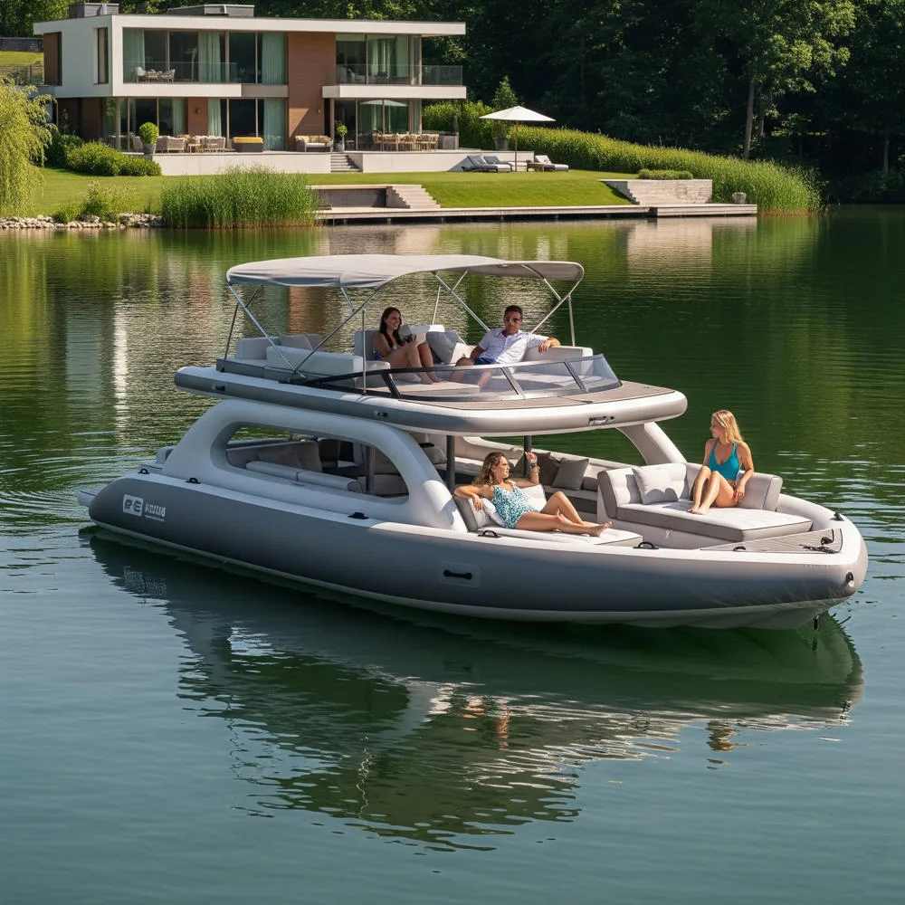 Inflatable Pontoon Boat Lake Floats: Relaxation and Adventure on the Water