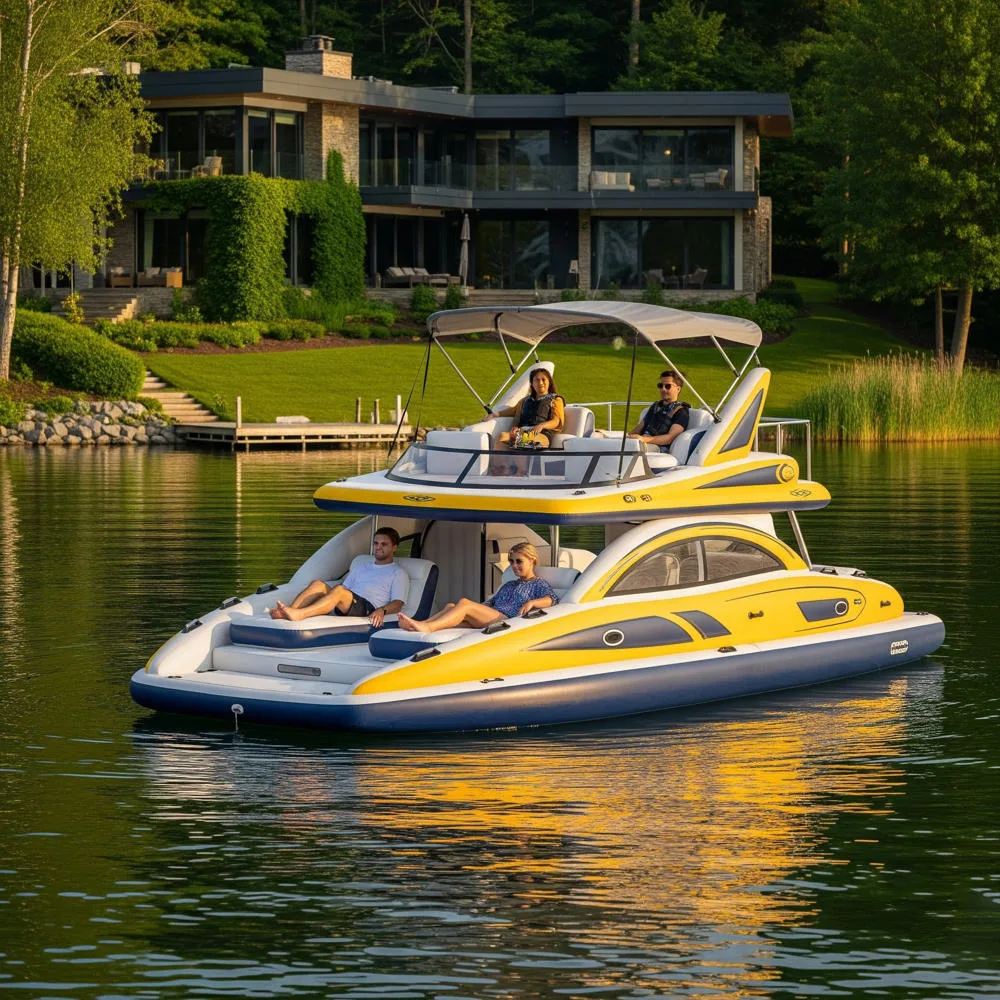 Inflatable Pontoon Boat Lake Floats: Relaxation and Adventure on the Water